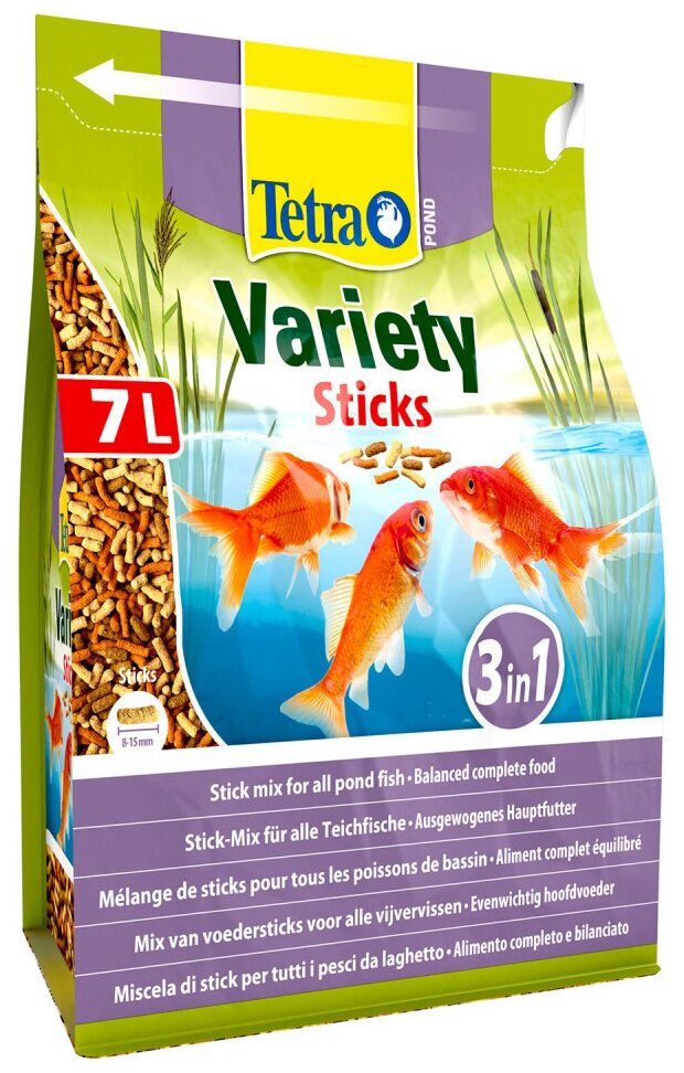 Корм для прудовых рыб Tetra Pond Variety Sticks 7л/1020гр смесь палочки - фотография № 5