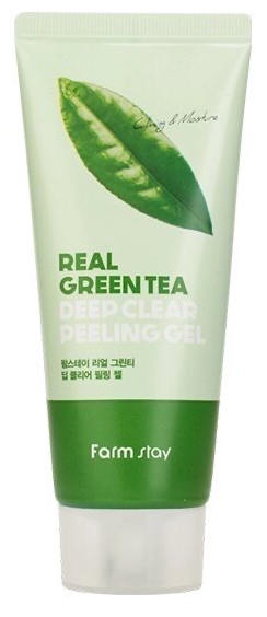 FarmStay Пилинг-скатка для лица с зелёным чаем Real Green Tea Deep Clear Peeling Gel 100 мл.