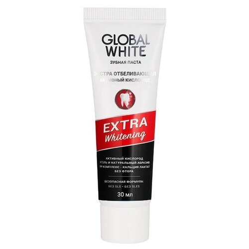 Зубная паста отбеливающая GLOBAL WHITE extra whitening 30 мл