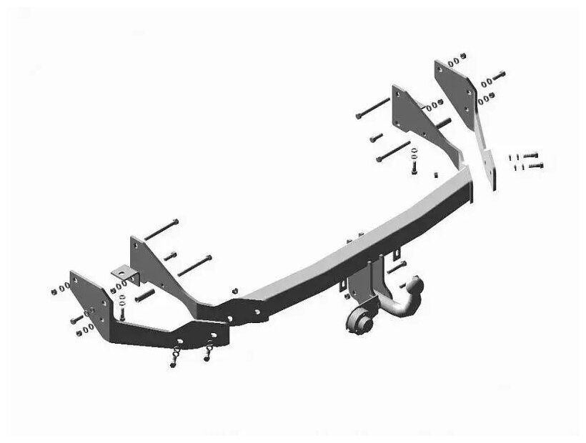 Фаркоп Hyundai Santa Fe 2001-2006, Hyundai Santa Fe Classic (Таганрог) 2007-2013, условно-съемный,(без электрики) Трейлер.7230