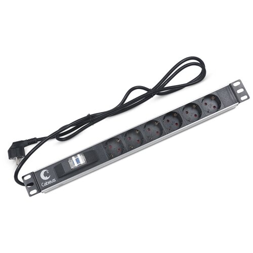 Блок розеток в стойку Cabeus PDU-6P-B-2EU