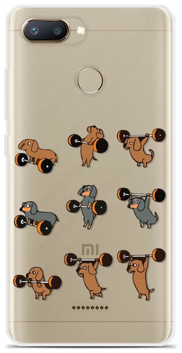 Силиконовый чехол на Xiaomi Redmi 6 Спортивные таксы / для Сяоми Редми 6