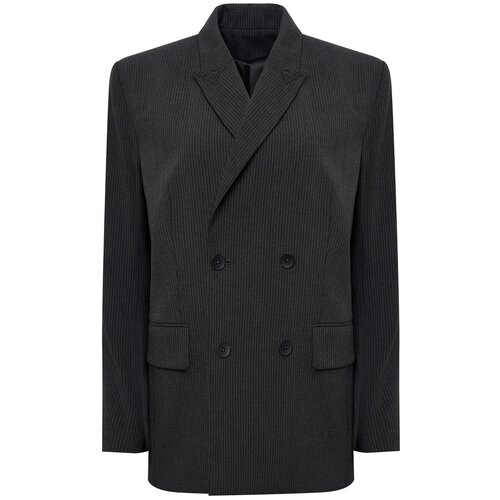 Пиджак SUROVAYA, силуэт свободный, размер M, серый