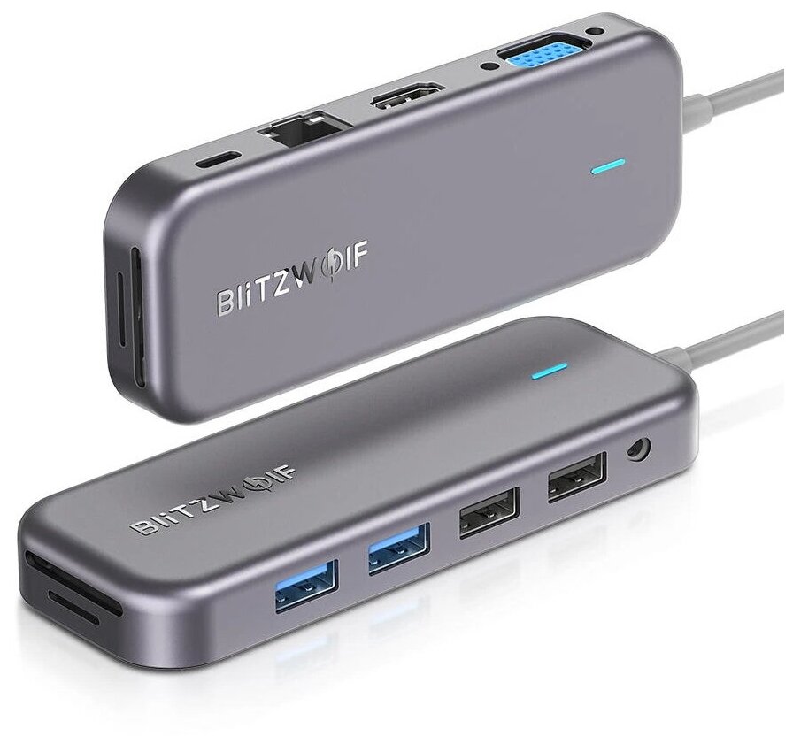 Хаб BlitzWolf BW-TH8 11 в 1 USB-C Data Hub Grey