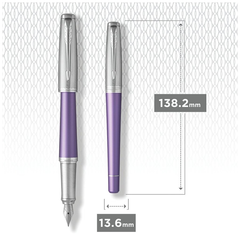ручка перьевая Parker Urban Premium Violet CT, 0,5мм, синяя - фото №8
