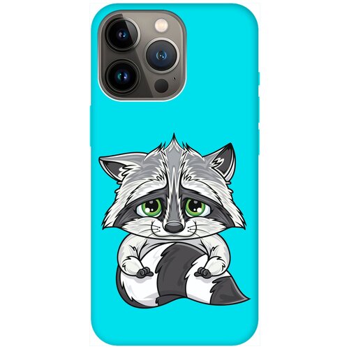 Силиконовый чехол на Apple iPhone 14 Pro / Эпл Айфон 14 Про с рисунком Sad Raccoon Soft Touch мятный силиконовый чехол на apple iphone 14 pro эпл айфон 14 про с рисунком rain soft touch мятный