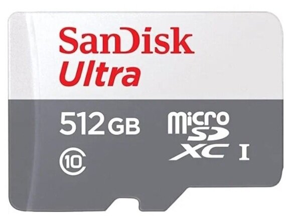 Карта памяти SANDISK Ultra micro SDXC 512Gb Class 10 UHS-I (100/10 MB/s) SDSQUNR-512G-GN3MN