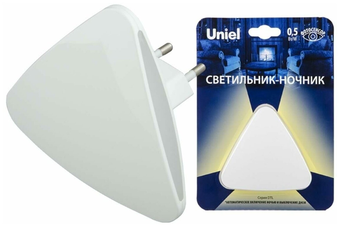 светильник-ночник 0.5W Белый UL-00007223 DTL-320 Треугольник Sensor белый - фотография № 3