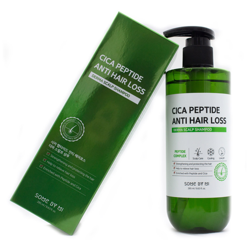 SOME BY MI Шампунь против выпадения волос с центеллой и пептидами Cica Peptide Anti Hair Loss Derma Scalp Shampoo, 285 мл some by mi cica peptide anti hair loss treatment 180ml