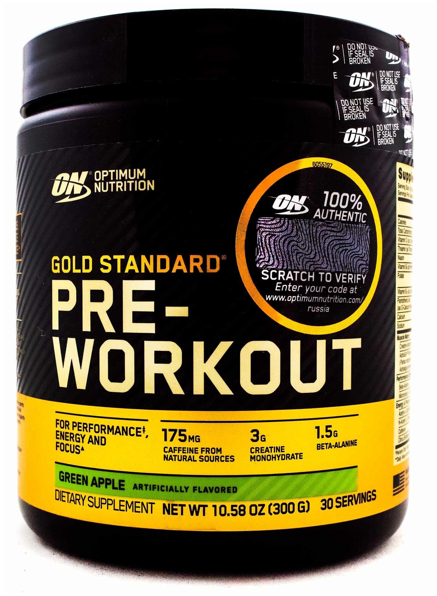 Предтренировочные комплексы для спортсменов Optimum Nutrition Gold Standard Pre-Workout 10,58 oz Green Apple