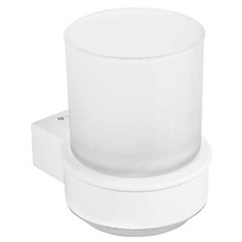 Стеклянный стакан для ванной настенный GROSS AQUA Space, металл, белый матовый, GA18238MW.