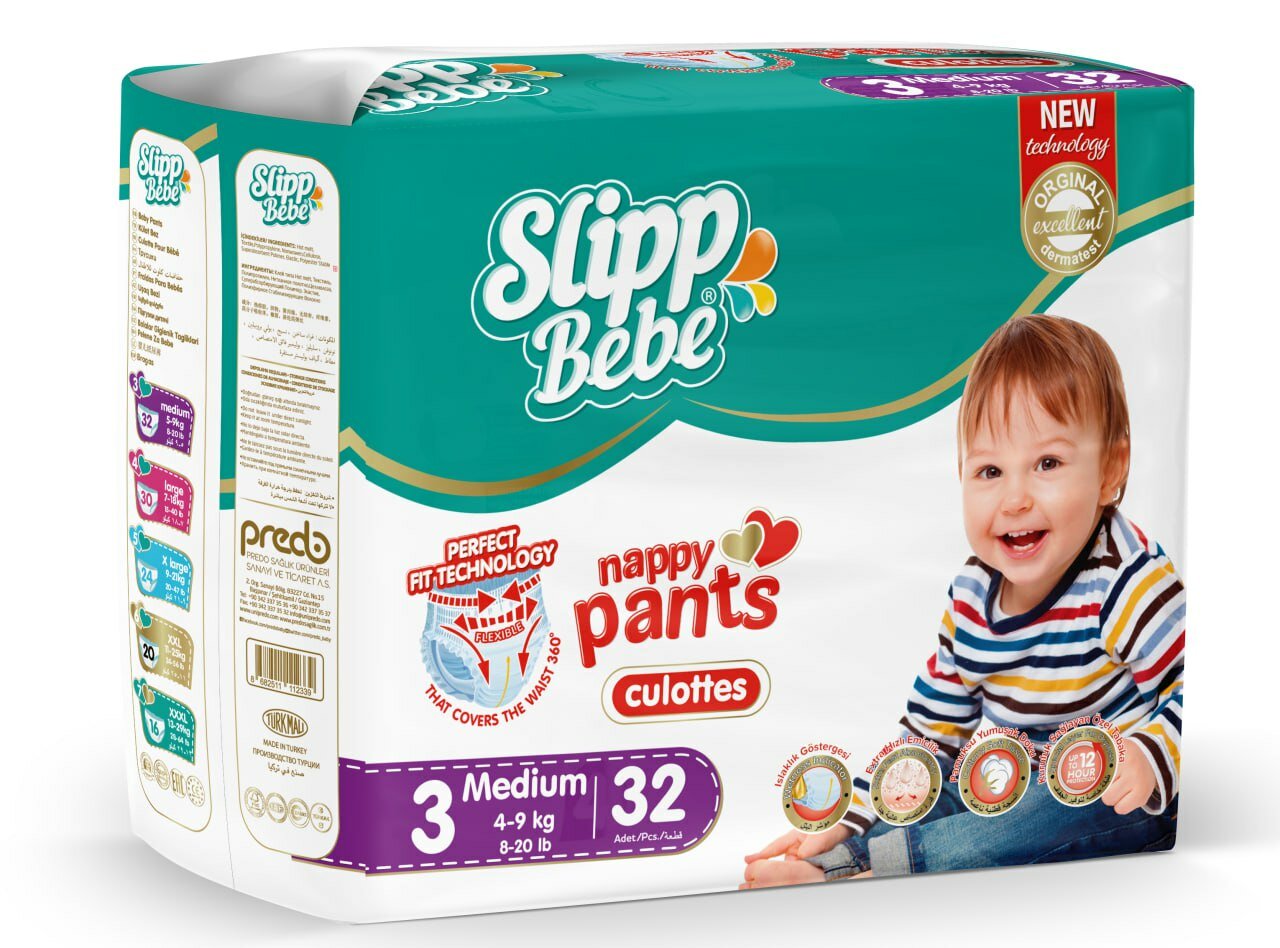 Подгузники-трусики детские SLIPP BEBE № 3 (4-9 кг) 32 шт