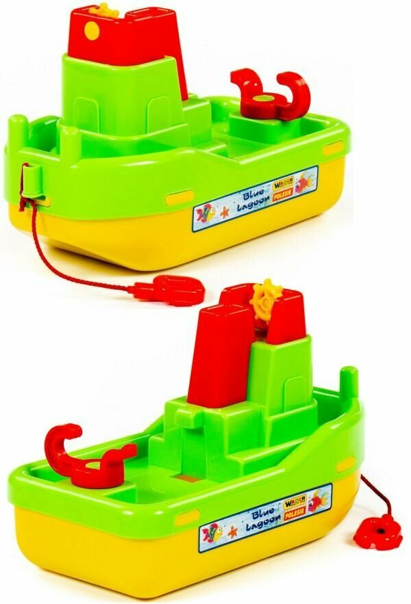 Игрушка корабль для купания ребенка - буксир Лагуна Полесье (28 см)