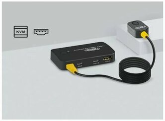 Видео HDMI (ПК) и Type-c (телефон или ноутбук) KVM на HDMI c USB 2-1 коммутатор хдми КВМ 4к свитчер, 2 ПК на 1 монитор+клав.+мышь 3840*2160 30Hz