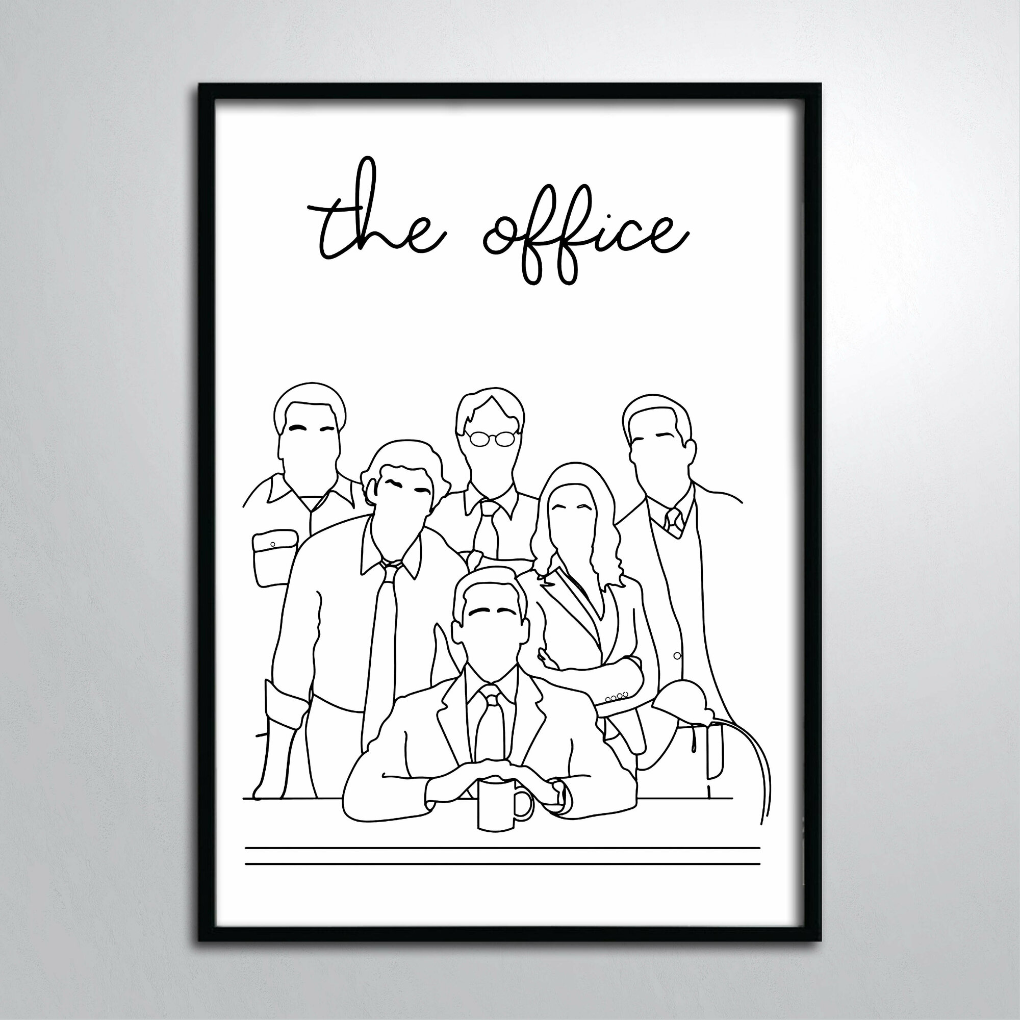 Постер в раме/Сериал Офис Линия ЧБ The Office