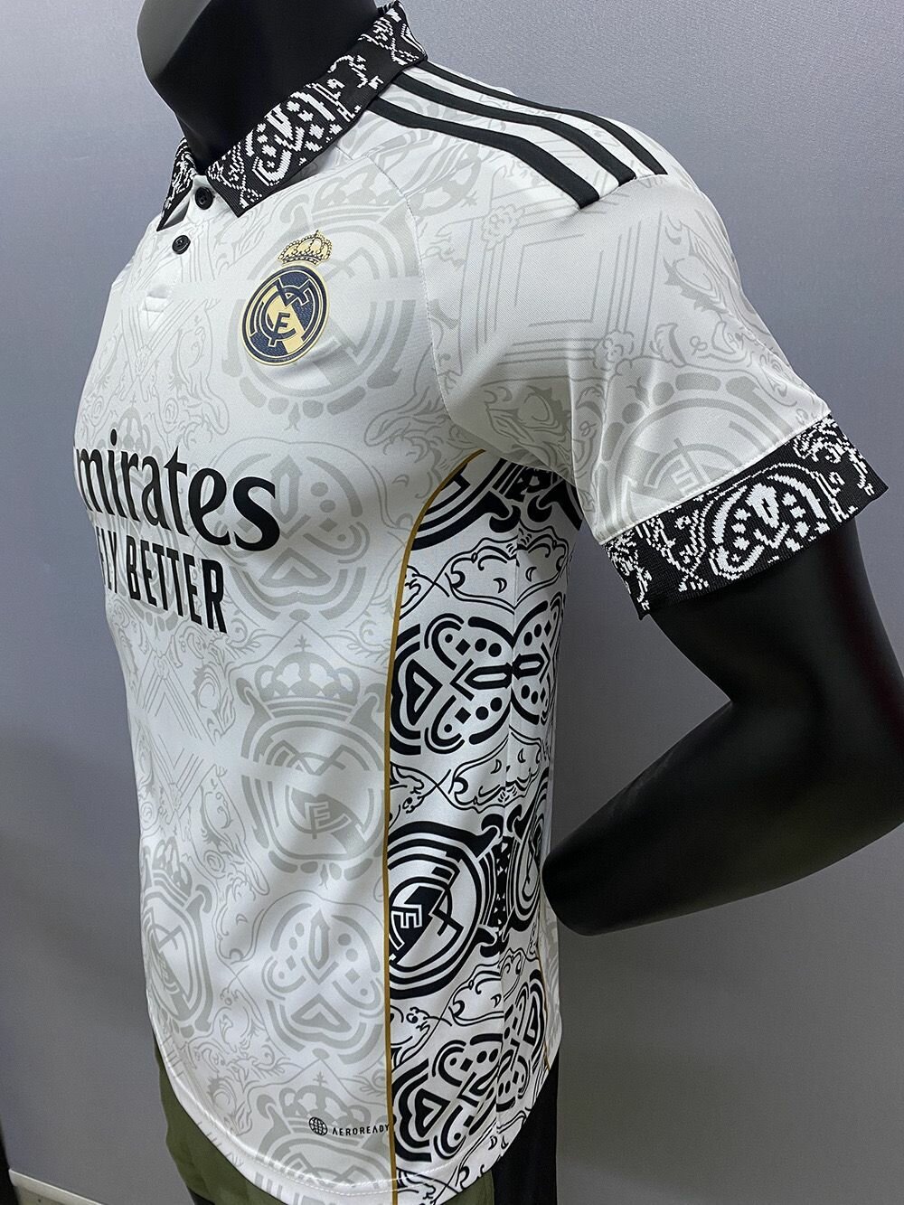 Футболка Реал Мадрид (поло), размер XL, белый, черный — фото 1