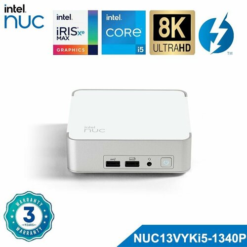 Intel NUC мини-пк 13 PRO NUC13VYKi5 Core i5-1340P До 4,6 ГГц C12/16T Intel Iris Xe Graphics Нет RAM Нет SSD