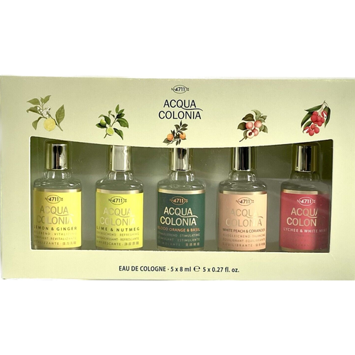 Maurer & Wirtz 4711 Acqua Colonia набор миниатюр одеколонов унисекс 5 шт X 8 мл (лимон, лайм, апельсин, персик, личи)
