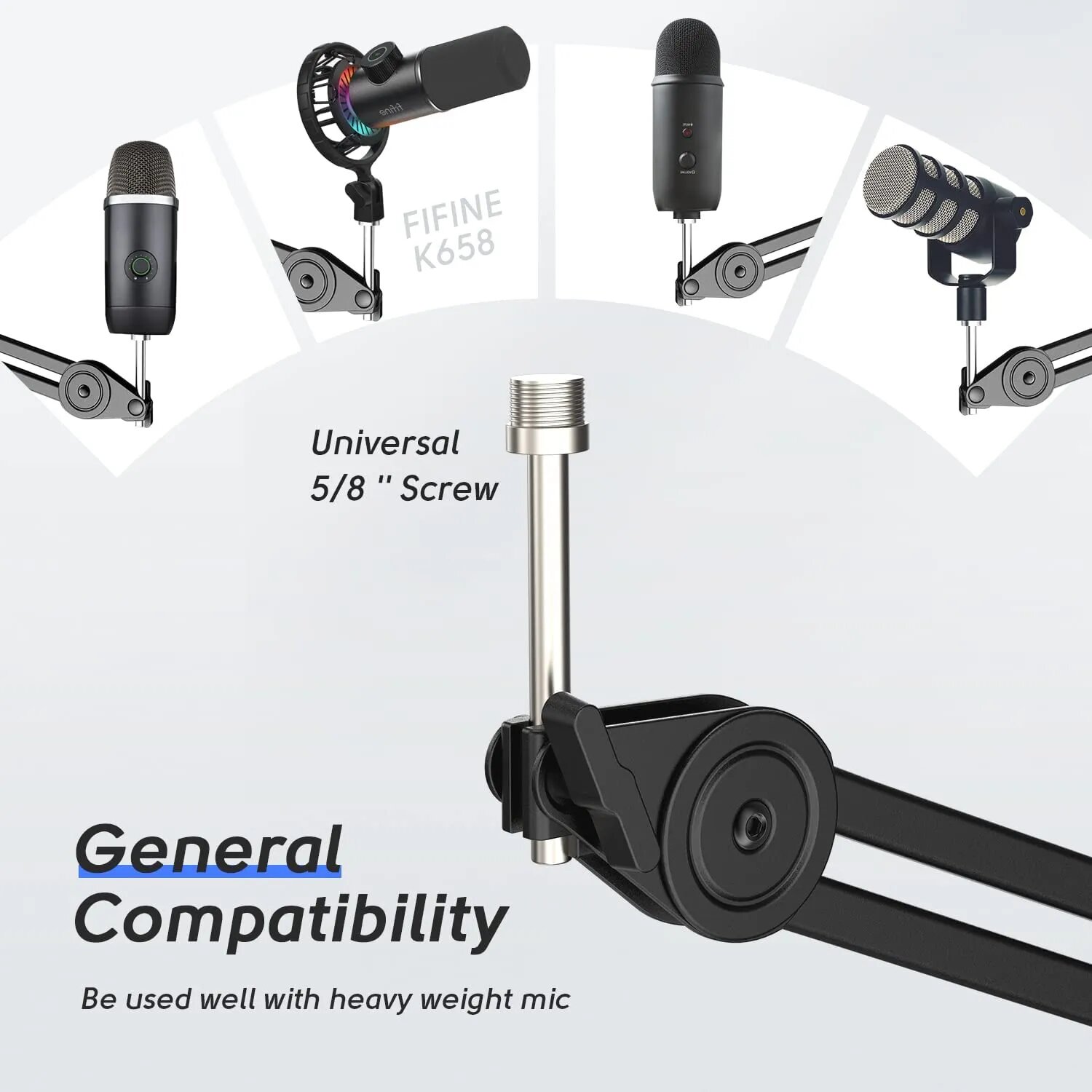 Микрофонная стойка / Пантограф для микрофона Fifine Boom Arm BM63 (White) — фото 1