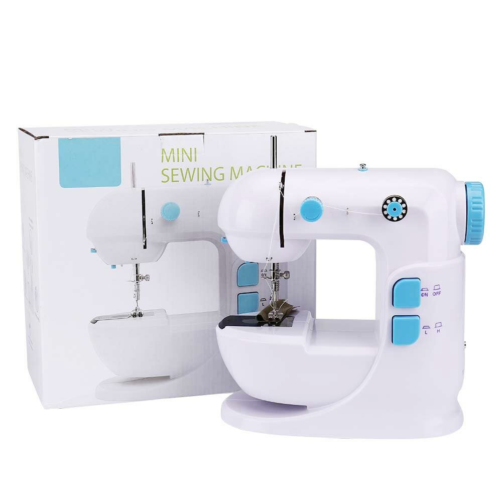 Портативная швейная машинка "MINI SEWING", белая, ротационный челнок, обметочная, прямая, эластичная строчки BM