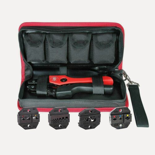 Изображение товара Пресс-клещи для опрессовки наконечников с набором матриц СТК+4 в сумке КВТ (75907)