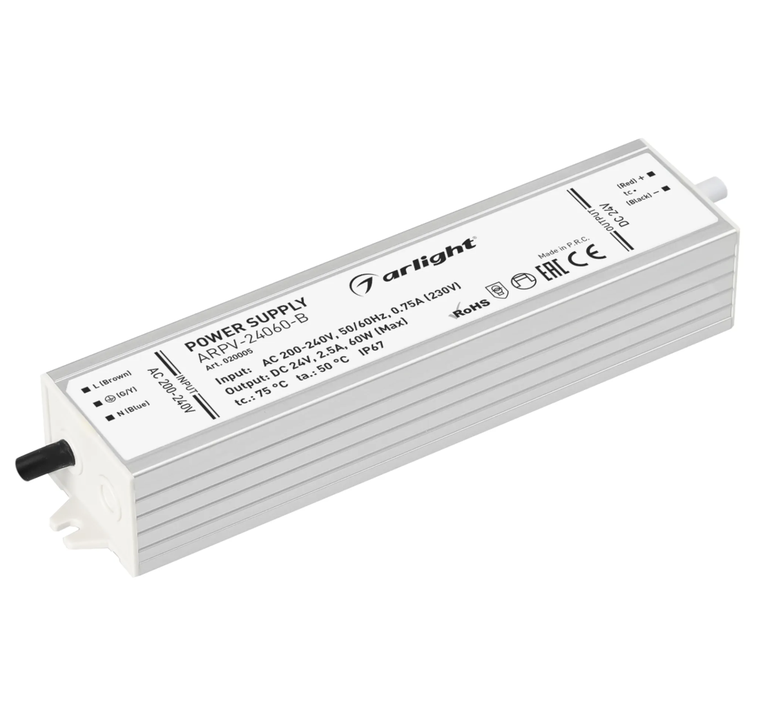 Arlight Блок питания ARPV-24060-B (24V, 2.5A, 60W) (IP67 Металл, 3 года)