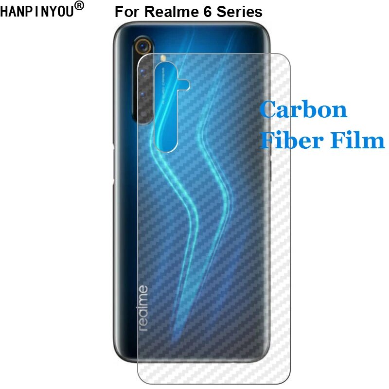 Задняя пленка для Realme 6 / 6i / 6S Pro, прочная 3D пленка из углеродного волокна с защитой от отпечатков пальцев, задняя наклейка с защитой экрана (не стекло)