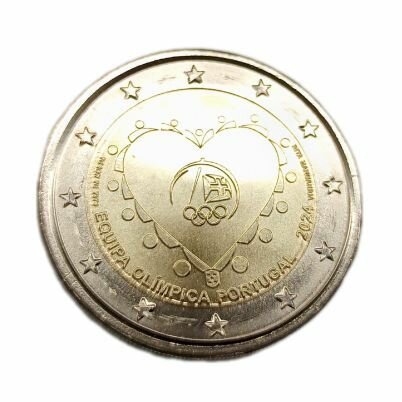Монета 2 Евро Португалия 2024 года Олимпийские Игры. UNC. В капсуле.