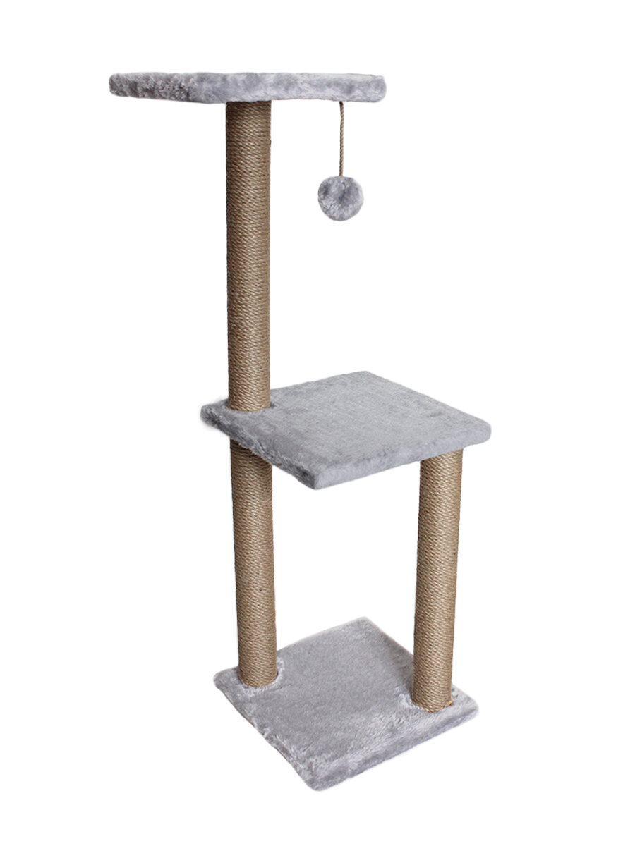 Когтеточки И Комплексы Xiaomi Когтеточка трехуровневая с тремя столбами для кошек с игрушкой, Напольная.104 см.