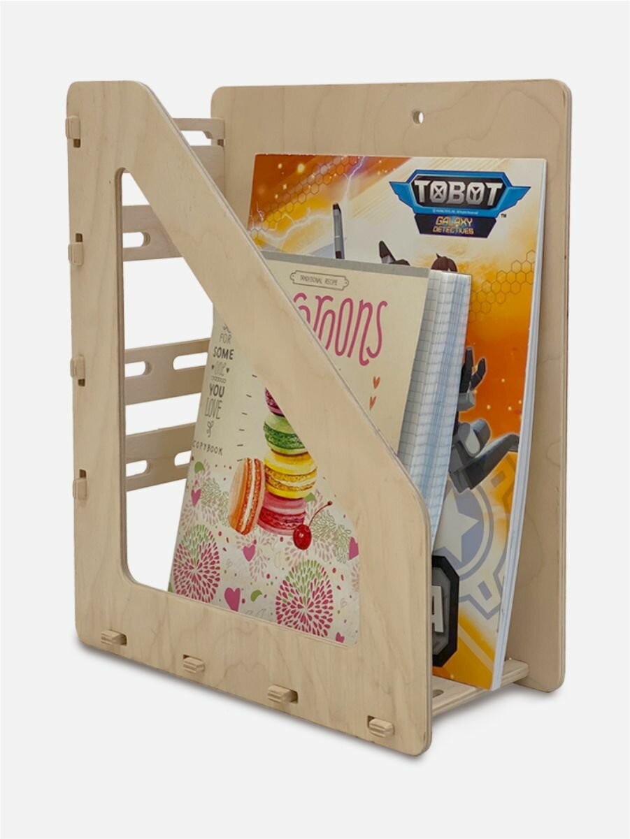 Органайзер для книг, движение - жизнь, деревянный, прозрачное масло — фото 1