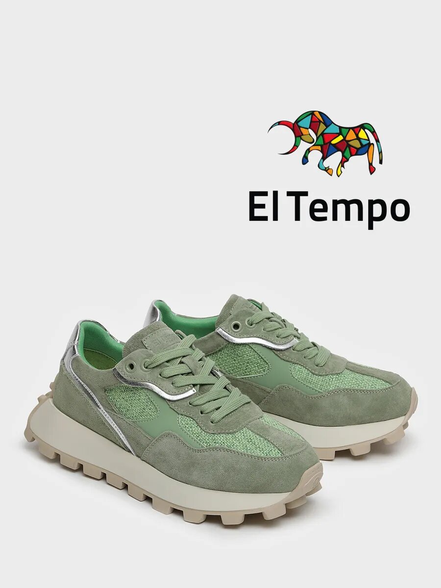 Кроссовки El Tempo, полнота 6 (RU)/ на среднюю стопу, размер 39, зелeный