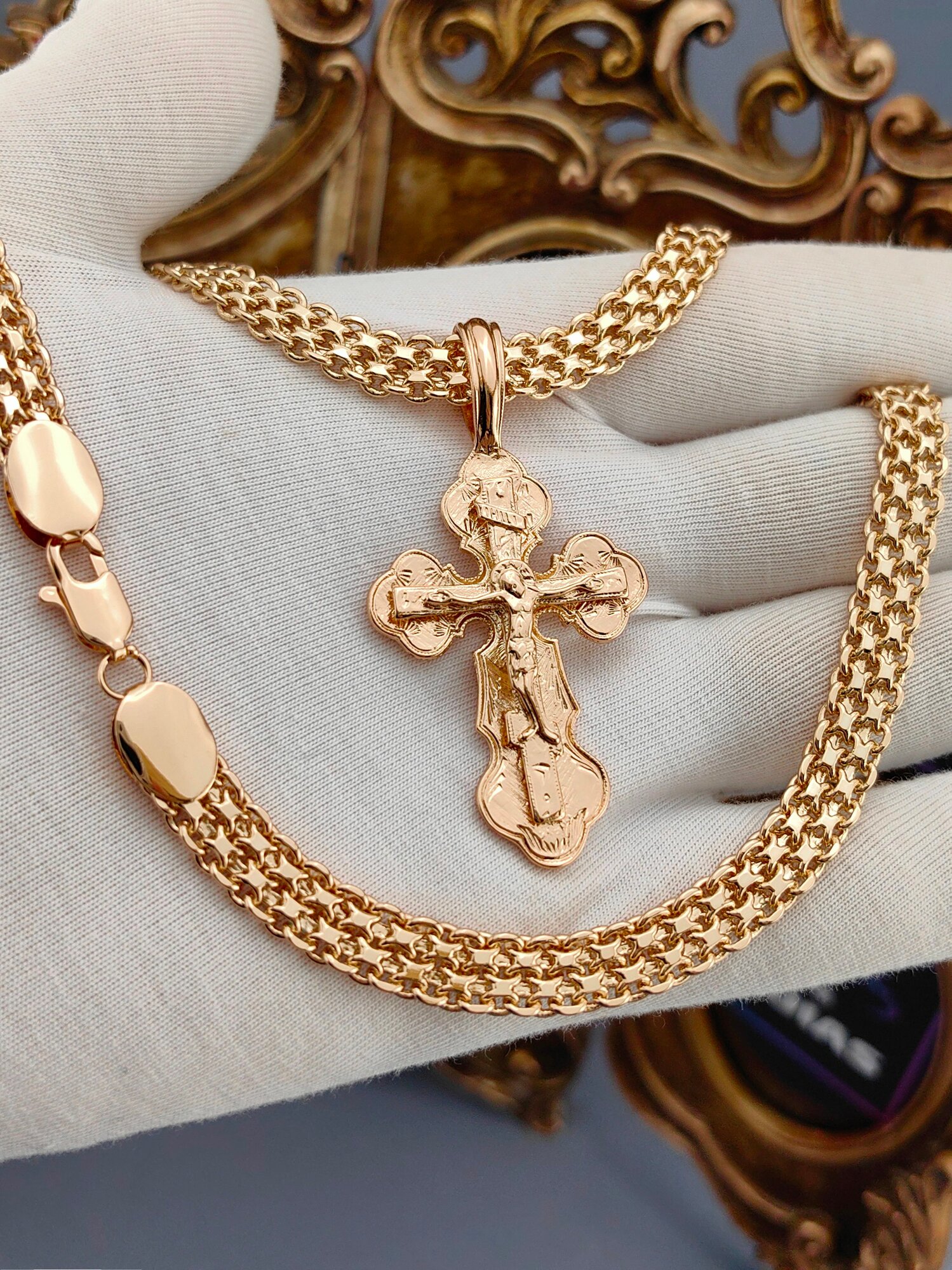 Комплект бижутерии FJ Fallon Jewelry: цепь, размер колье/цепочки 60 см, золотой — фото 1