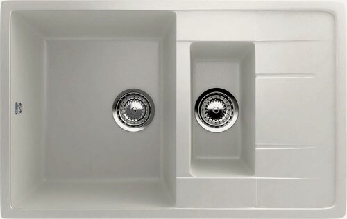 Изображение товара Мойка кухонная Ulgran U-205 -341 прямоугольная, 50x77, мойка для кухни, с крылом, матовая, белая