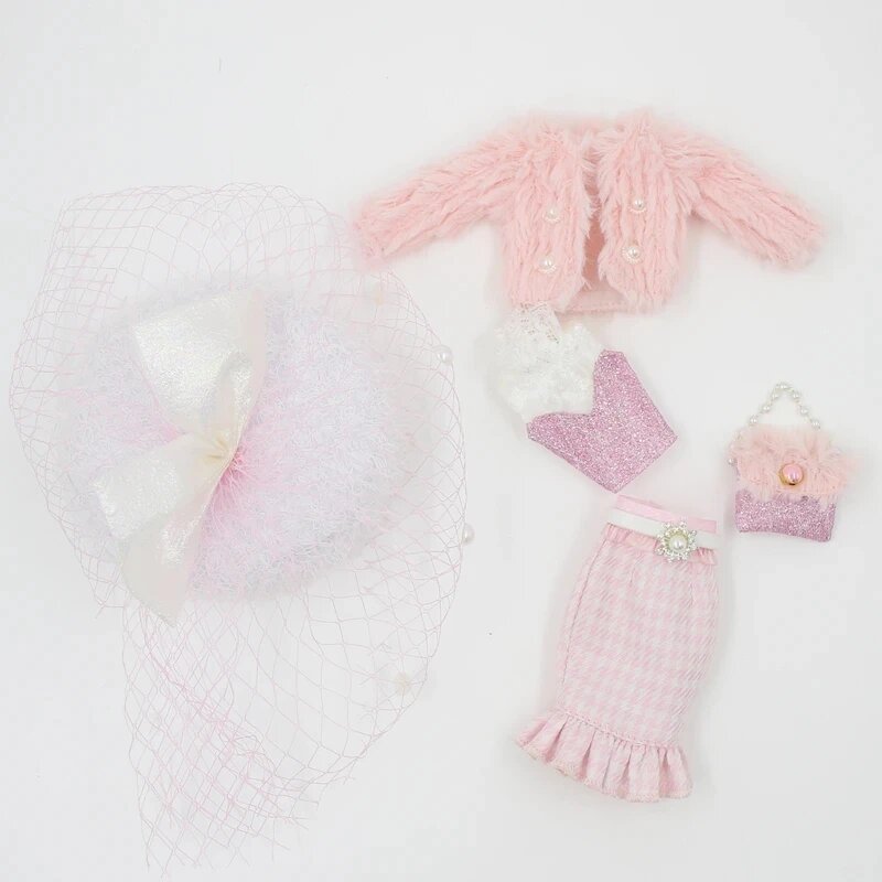 Розовый наряд для куклы Blyth DBS, как на фото