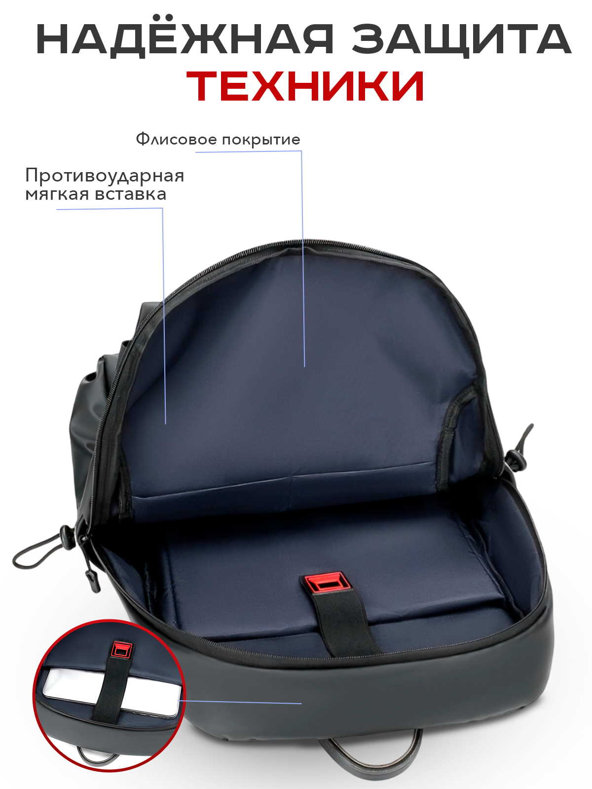 Рюкзак Milooky, водонепроницаемый, полиэстер, темно-серый — фото 1