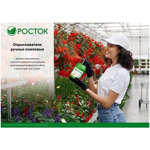 Росток РП-2, 2 л, ручной, колба из полиэтилена, помповый опрыскиватель (425075)