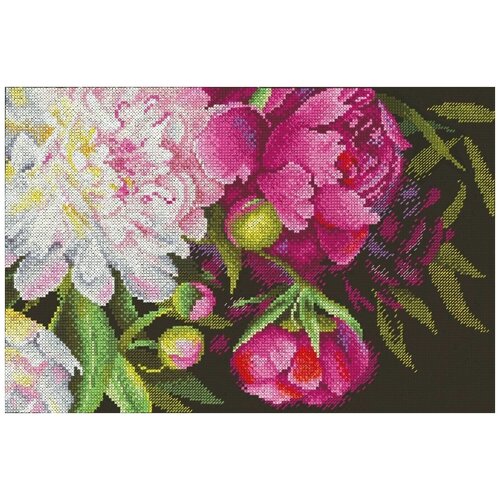 Набор для вышивания М. П. Студия Королевские пионы 18x27 см, Пионы Цветы