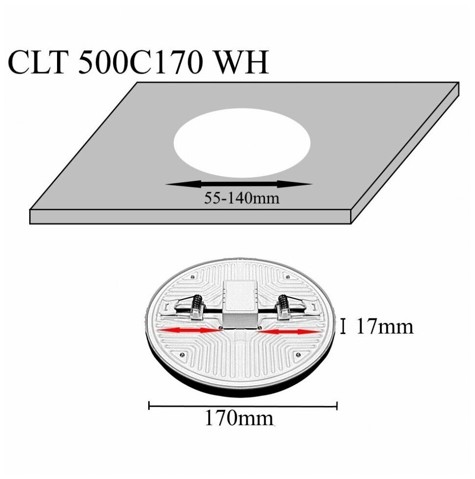 Встраиваемый светильник светодиодный 500C170 WH 3000K Crystal Lux CLT 500 - фотография № 5