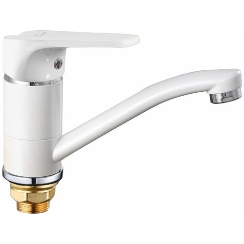 Смеситель для раковины MYNAH высота 113 мм, белый, поворотный излив, латунь M4918J