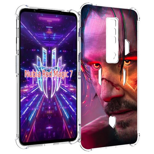 Чехол MyPads cyberpunk 2077 Джонни Сильверхенд для ZTE Nubia Red Magic 7 задняя-панель-накладка-бампер чехол mypads cyberpunk 2077 джонни сильверхенд для samsung galaxy m53 sm m536 задняя панель накладка бампер