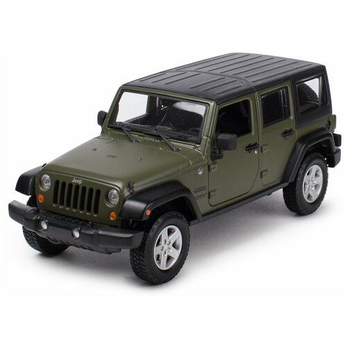 Машинка MAISTO 1:24 Jeep Wrangler Unlimited Зеленая 31268 welly 1 24 jeep wrangler 2007 jeep wrangler simulation alloy car model crafts decoration collection toy tools gift