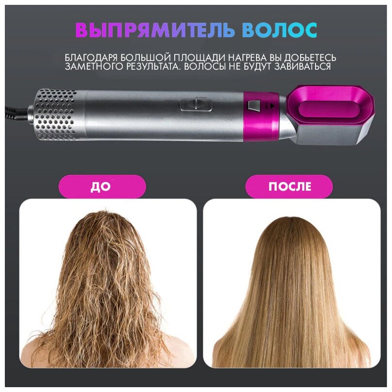 Профессиональный Фен для волос PRO/фен-стайлер 5 в 1/фен-щетка/уход за волосами/насадки для выпрямления,завивки,укладки волос - фотография № 2