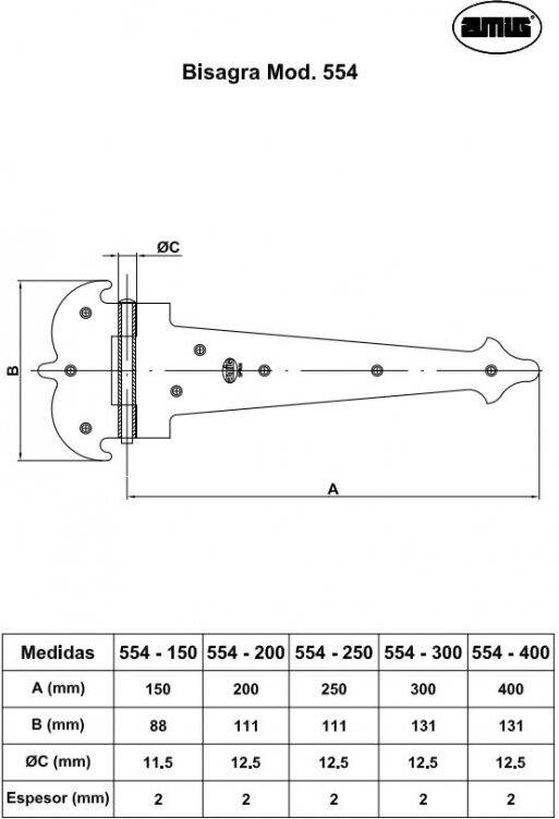 AMIG Петля накладная Amig 6417 модель 554-150, цвет чёрный - фотография № 9