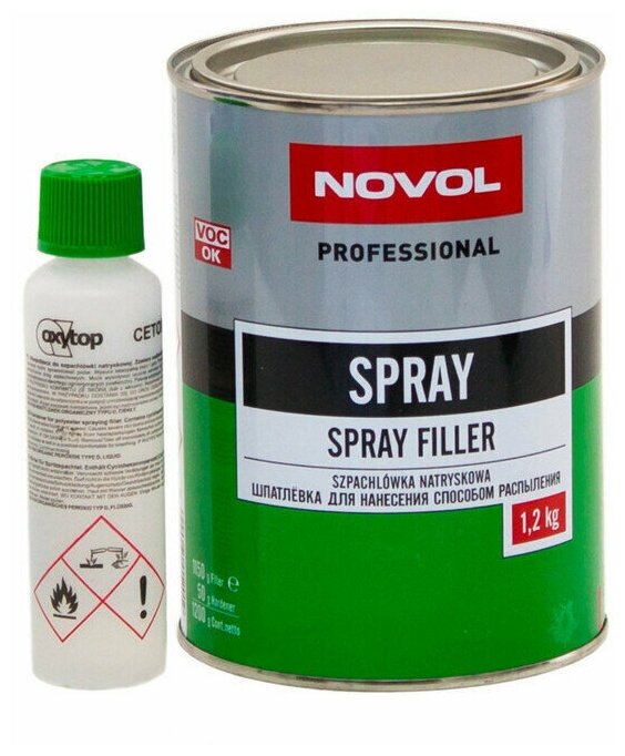 Шпатлёвка жидкая Novol SPRAY 1,2 кг