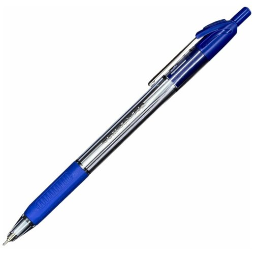 Ручка шариковая одноразовая автоматическая Unimax Glide Trio RT GP Steel синяя (толщина линии 0.5 мм)