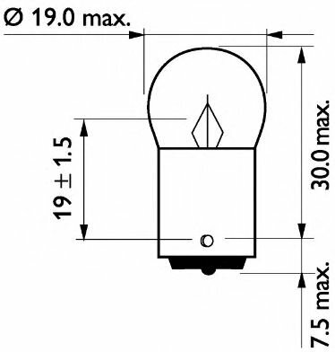 Комплект ламп накаливания для грузовых автомобилей блистер 2шт R5W 24V 5W BA15S PHILIPS 13821B2