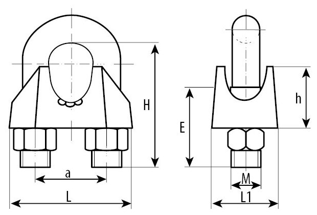 ЗУБР DIN 741 10 мм, зажим троса, 2 шт, Профессионал (304416-10) - фотография № 2