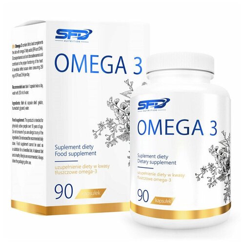 Омега 3 SFD Omega-3 1000, 90 капсул / Жирные кислоты / Рыбий жир / Для женщин и мужчин