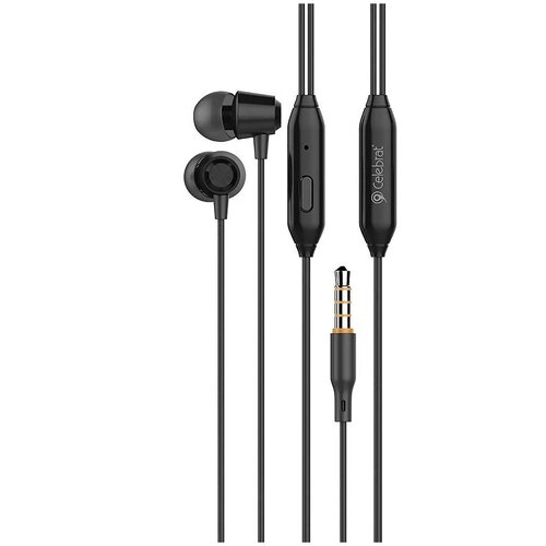 Проводные наушники с микрофоном внутриканальные Celebrat G4 35 Jack чёрные 21900₽