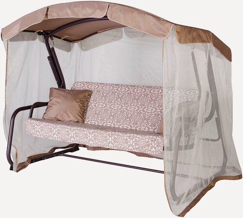 Изображение товара Садовые качели "Удачная Мебель" "Ренессанс", трехместные, металлические, бежевые